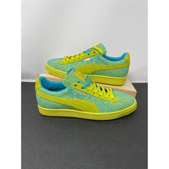 Puma X Solange Suede Classic Lines Sulphur Spring/Blue Atoll Sneakers Size 7 - Picture 1 of 7